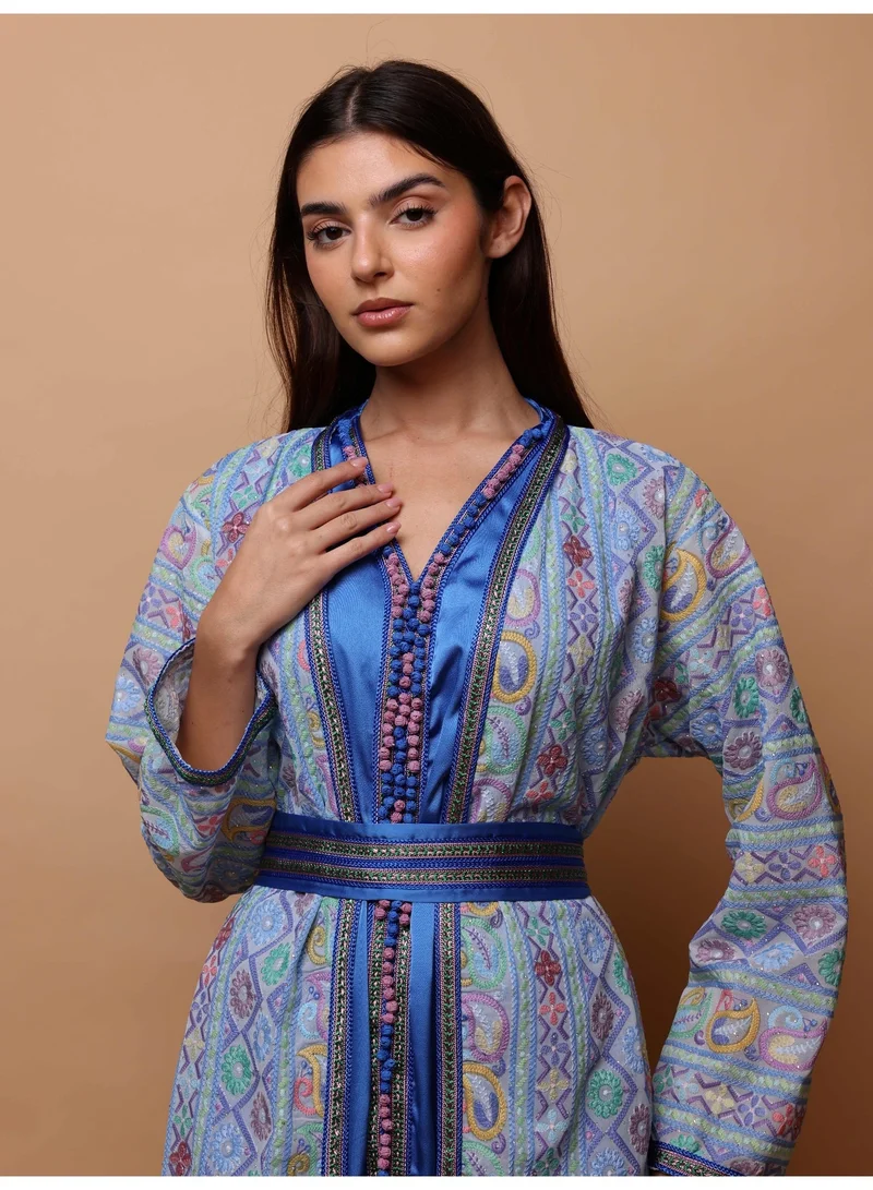 IKKXA Ikkxa Sondos Jalabiya IK1079 Blue